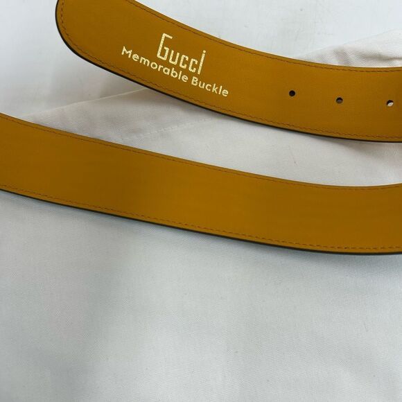 Men's Gucci, two tone, leather belt, memorable buckle size 100 cm/40 inches - Picture 10 of 10